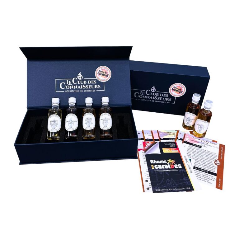 Coffret dégustation Rhums des Caraibes Le Club des Connaisseurs fioles à déguster idée cadeau