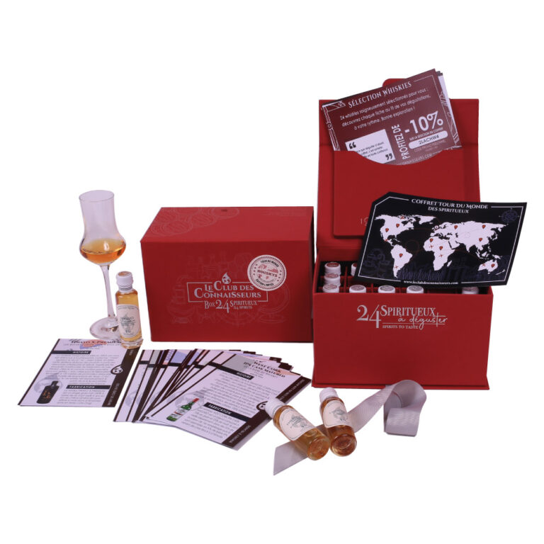 Coffret Tour du Monde 24 Whiskies du Monde Le Club des Connaisseurs Idée Cadeau Amateur et initié Whisky