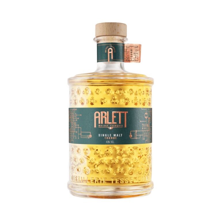 Packshot bouteille de Arlett Original Single Malt Tourbé de 70cl sur fond blanc, Le club des connaisseurs
