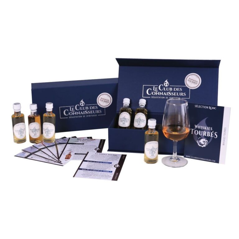 Coffret Dégustation Whiskies Tourbés Le Club des Connaisseurs Coffret finition Luxe