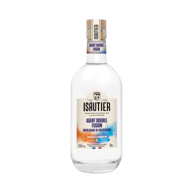 Packshot bouteille Isautier rhum blanc fusion sur fond blanc- le club des connaisseurs